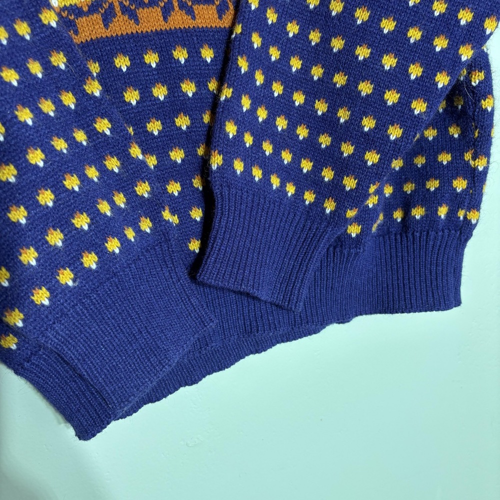 Vintage Jennifer Adams Sweater Womens Large Blue Cat Knit Novelty Made USA 90s - Picture 6 of 14